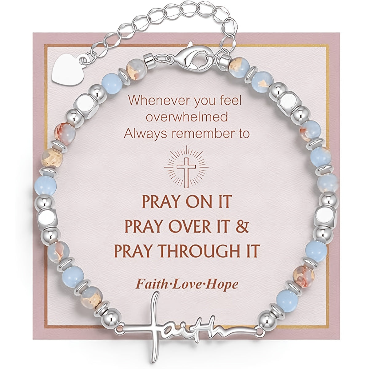 Faith Script Bead Bracelet