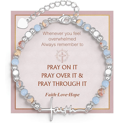 Faith Script Bead Bracelet