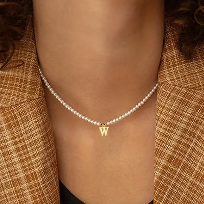 Personalized Pearl Initial Necklace