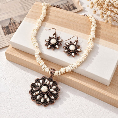 Antique Sunburst Pearl Jewelry Set