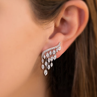 Crystal Cascade Climber Earrings