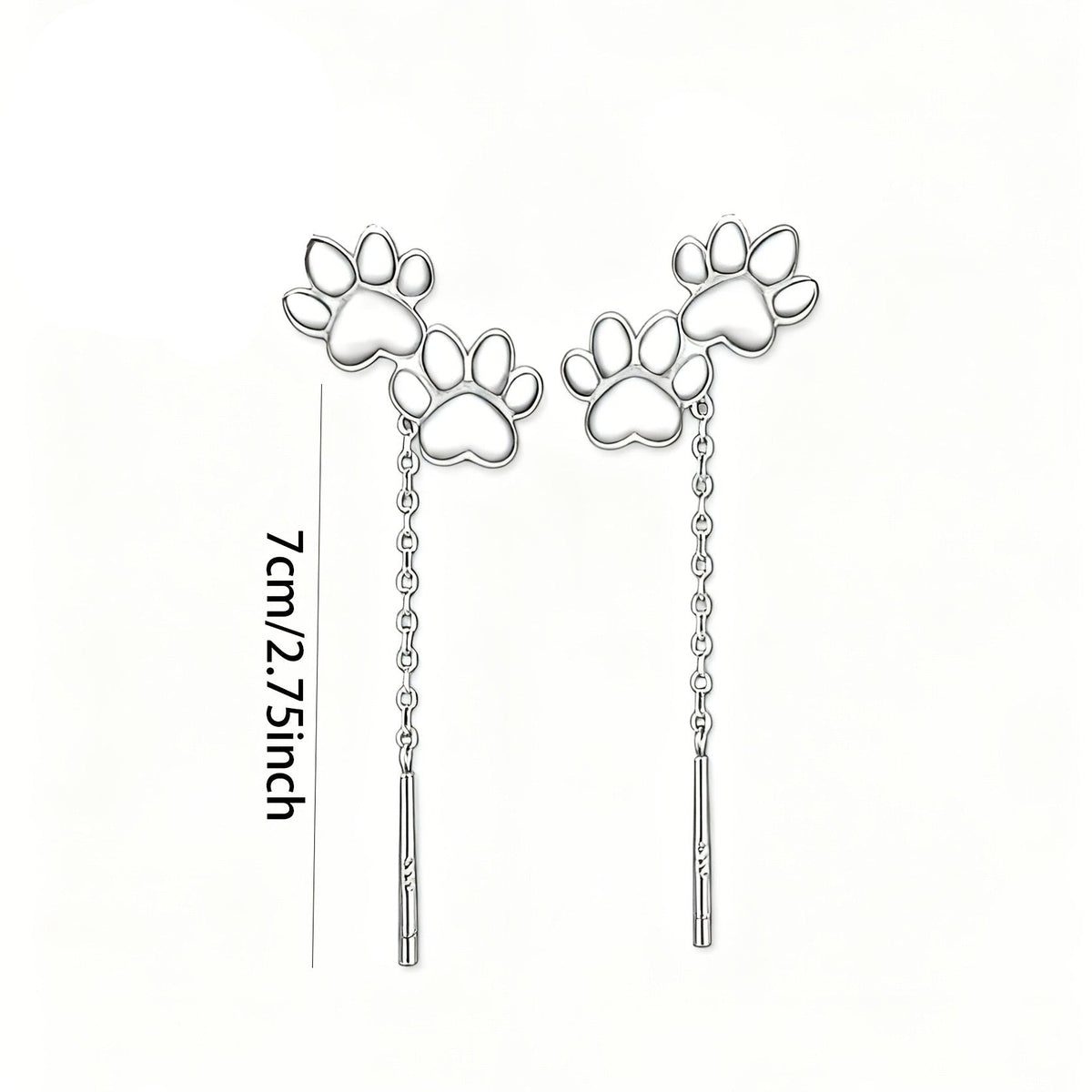 Paw Print Threader Earrings