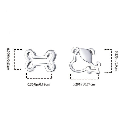 Dog Bone Stud Earrings