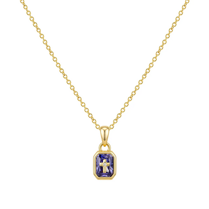Cross Birthstone Necklace