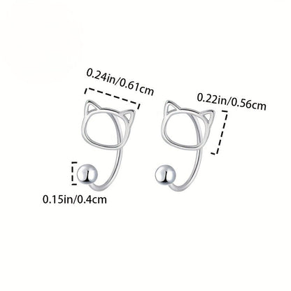 Cat Outline Hook Earrings