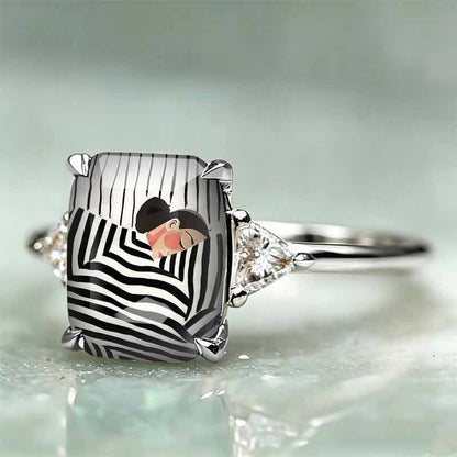 Abstract Illustration Statement Ring