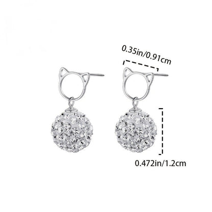 Crystal Cat Drop Earrings