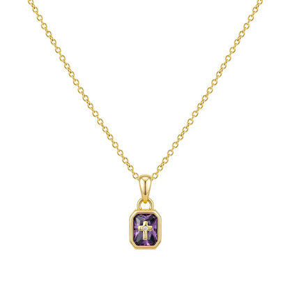 Cross Birthstone Necklace