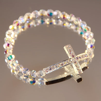 Crystal Cross Beaded Bracelet