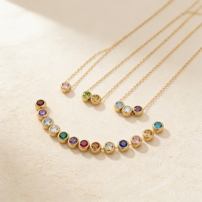 Circle Birthstone Necklace