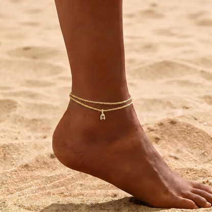 2pc Initial Bubble Anklet Set