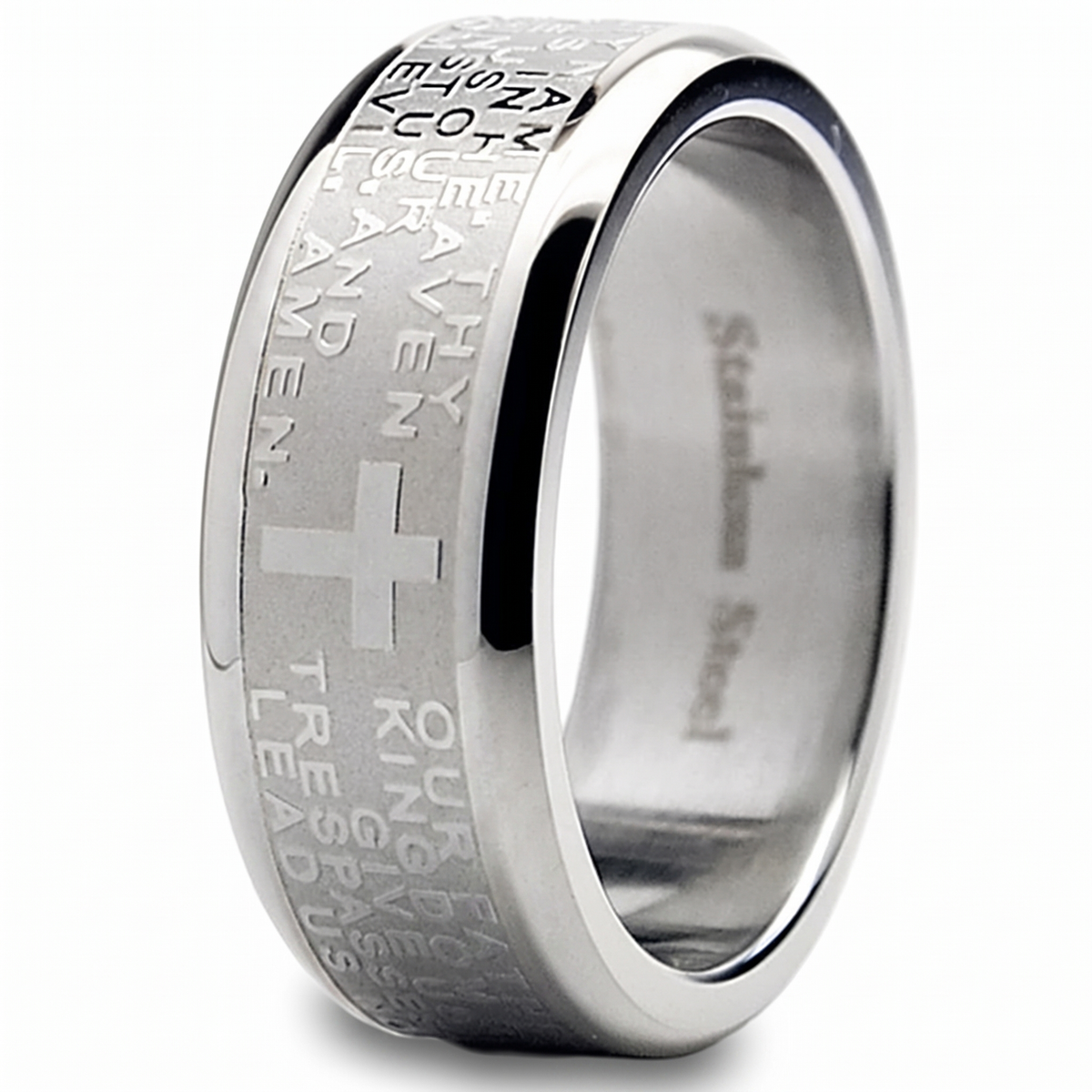 Cross Lord's Prayer Ring