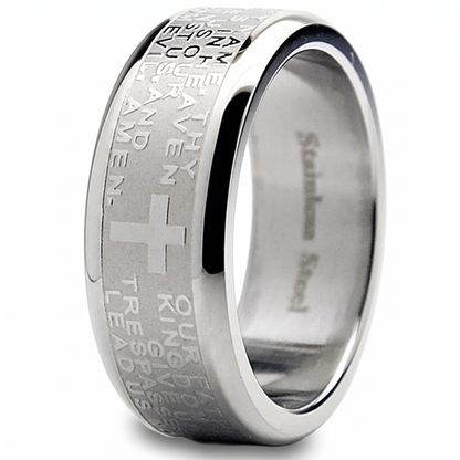 Cross Lord's Prayer Ring