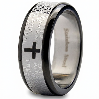 Cross Lord's Prayer Ring
