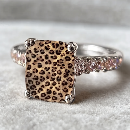 Leopard Square Ring