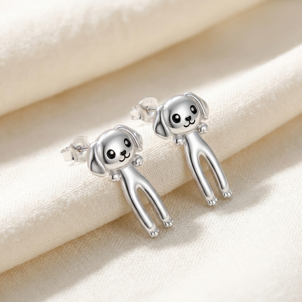 Dangling Puppy Earrings