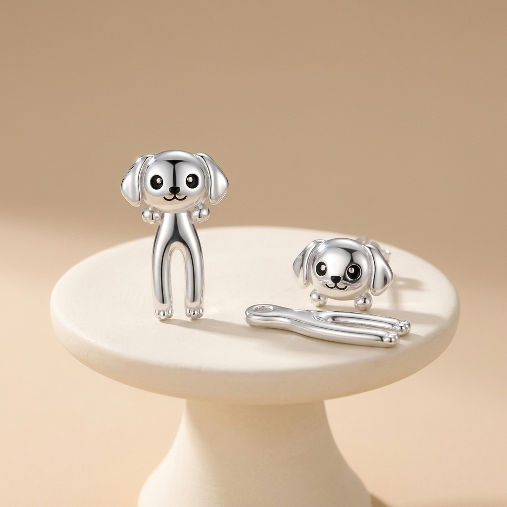 Dangling Puppy Earrings