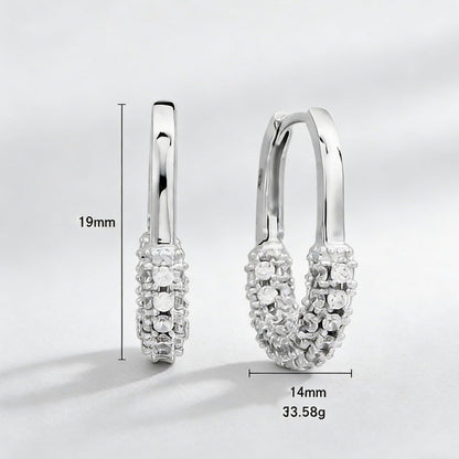 Crystal Safety Pin Earrings