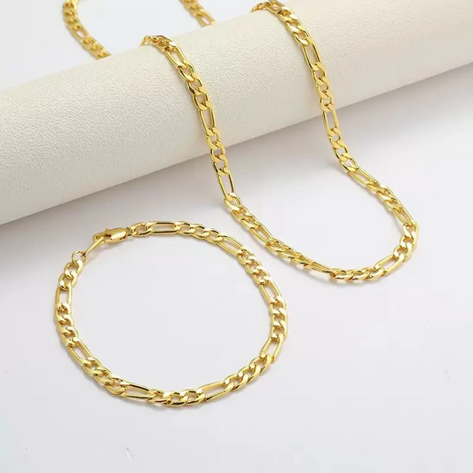 18k Plated Necklace and Bracelet Set