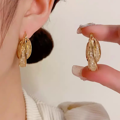 Sparkling Gold Hoop Earrings