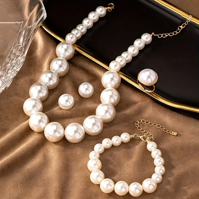 5pc Vintage Pearl Jewelry Set