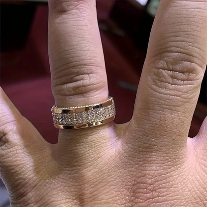 18k Plated Two Row Ring