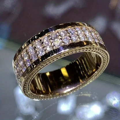 18k Plated Two Row Ring