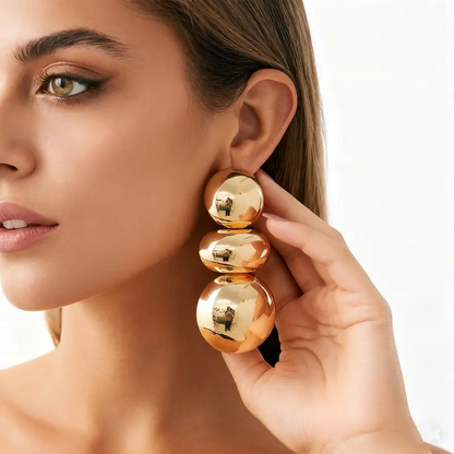 Exaggerated Geometric Ball Earrings