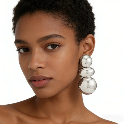 Exaggerated Geometric Ball Earrings