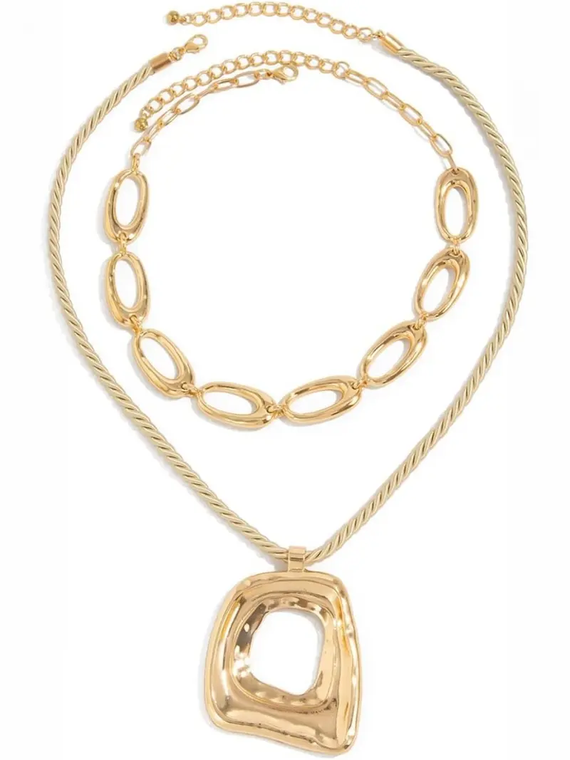 2pc Layered Chunky Necklace Set