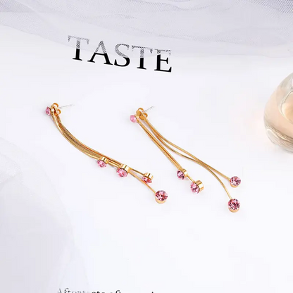 Long Tassel Stud Earrings
