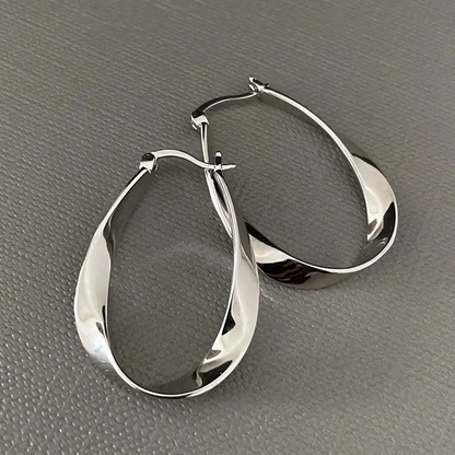 Mobius Twist Hoop Earrings