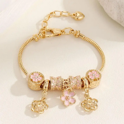 Exquisite Floral Rhinestone Bracelet