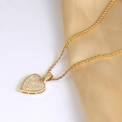 Zirconia Heart Pendant Necklace
