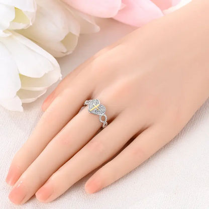 Heart Shaped Cross Ring
