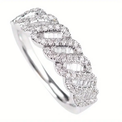 Shiny Twist Zirconia Ring