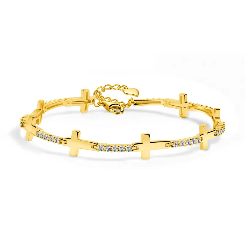 Moissanite Cross Bracelet