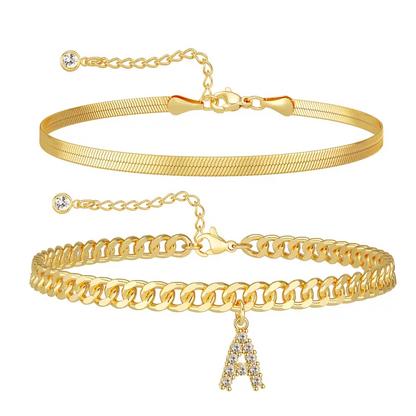 2pc Initial Anklets