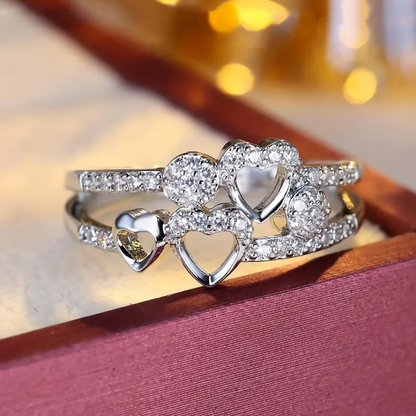Rhinestone Heart Ring