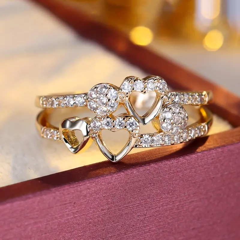 Rhinestone Heart Ring