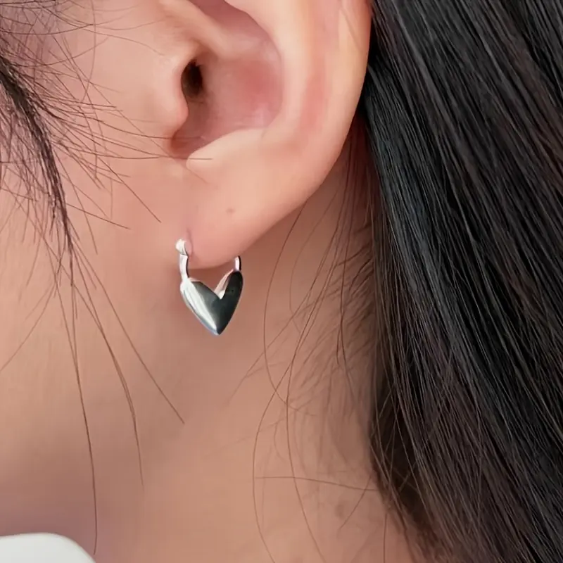 Heart Huggie Earrings