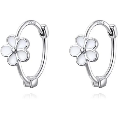Daisy Flower Hoop Earrings