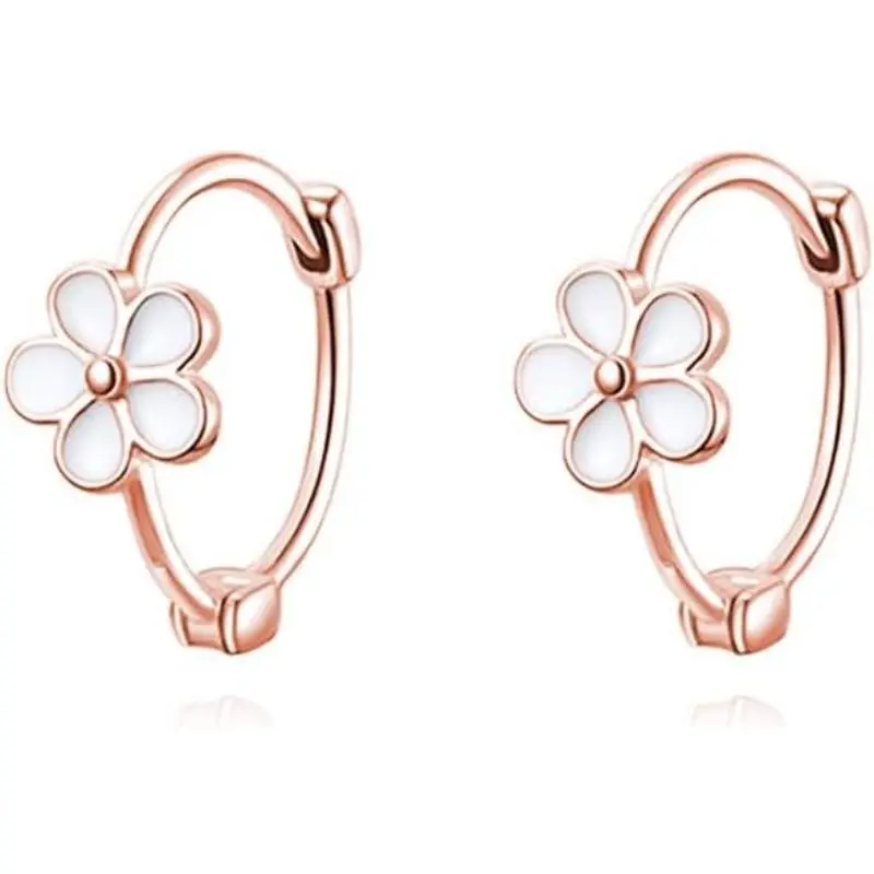 Daisy Flower Hoop Earrings