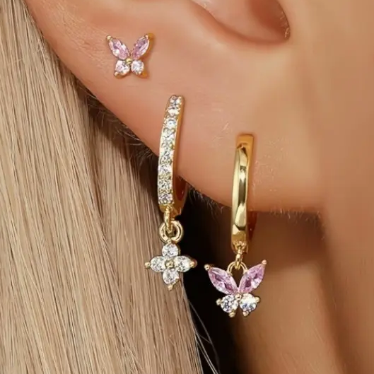 3pc Butterfly Earring Set