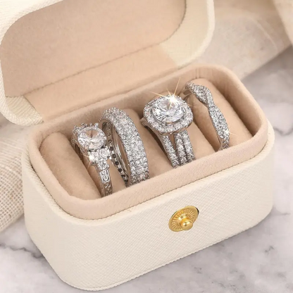 4pc Rhinestone Ring Set