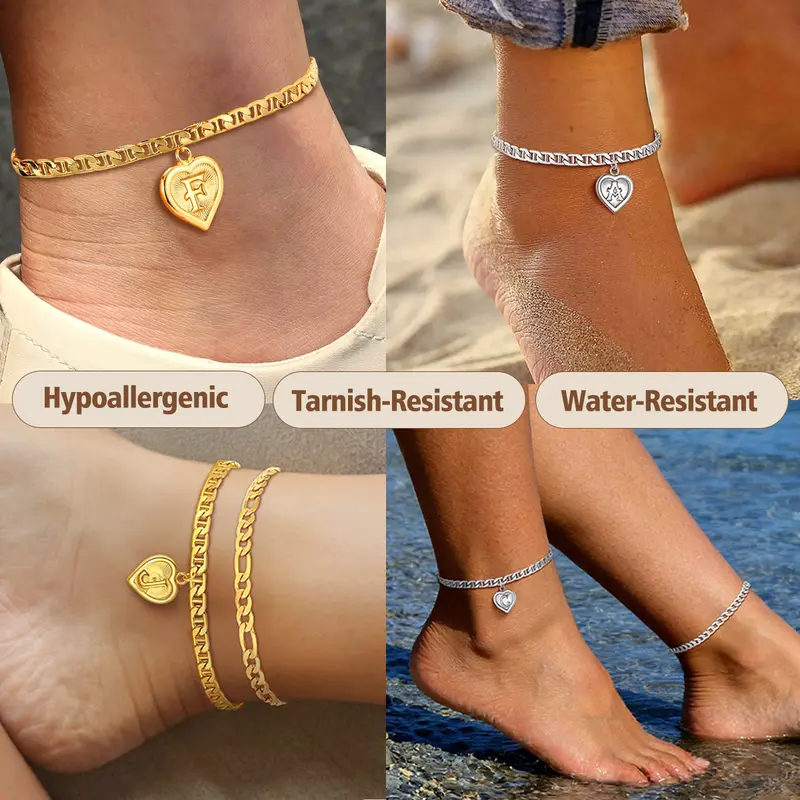 Initial Heart Anklet