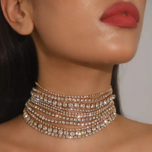 Elegant Rhinestone Choker Necklace