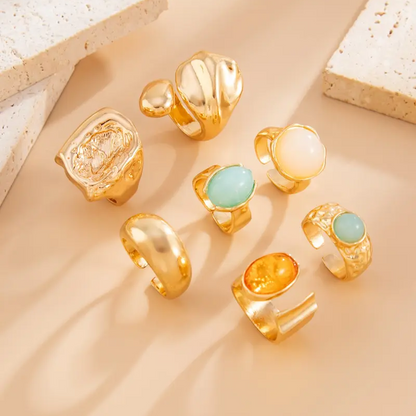 7pc Geometric Ring Set