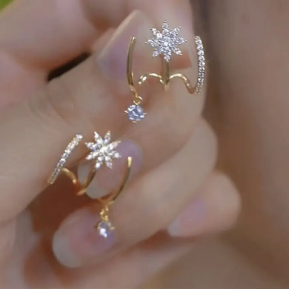Sparkling Pave Star Earrings