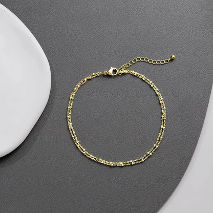 Layered Square Dot Anklet